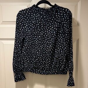 Sanctuary Black and Blue Polka Dot Top